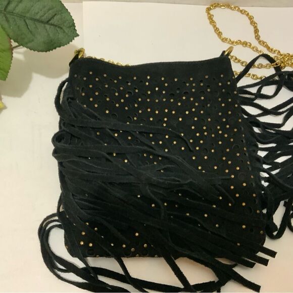 Mossino Supply Co Black studded suede fringe bag - Picture 4 of 10